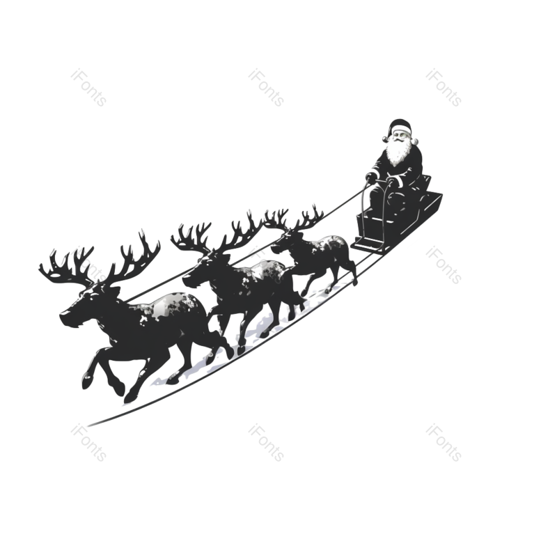 兔子图片,元旦元素,圣诞老人PNG,新年免抠素材